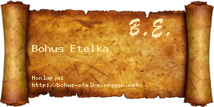 Bohus Etelka névjegykártya